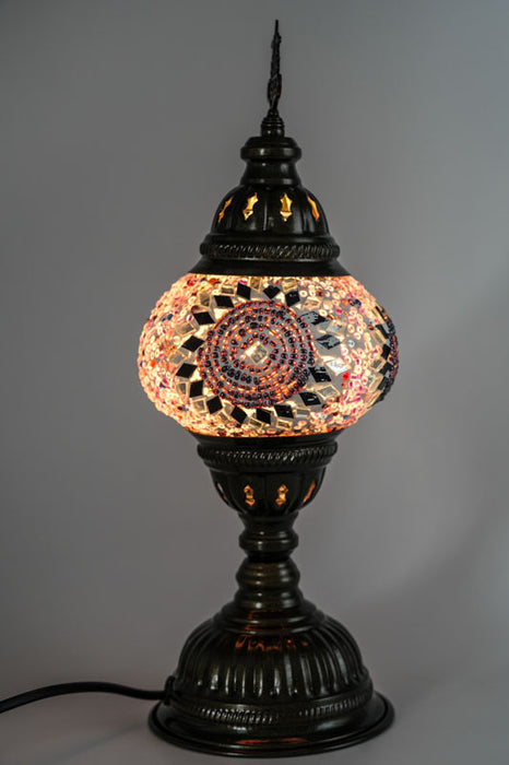 Lampe mosaïque violette 13 x 13 x 30 cm