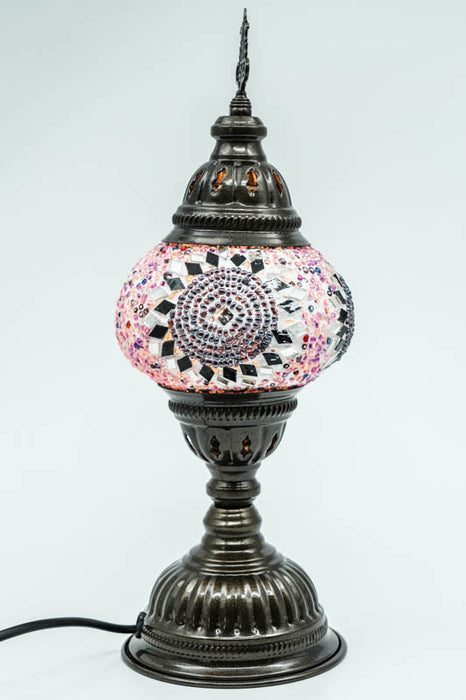 Lampe mosaïque violette 13 x 13 x 30 cm