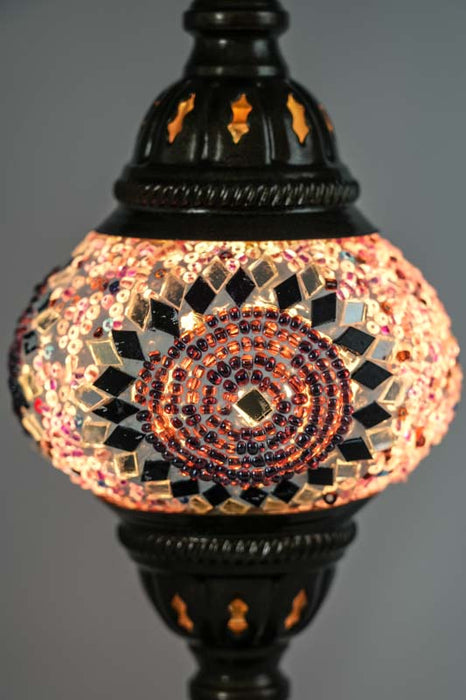 Lampe mosaïque violette 13 x 13 x 30 cm