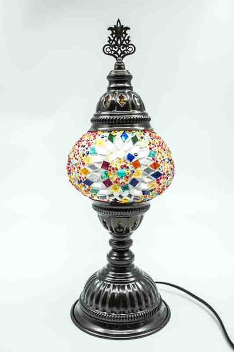 Lampe en mosaïque turque multicolore 13 x 13 x 30 cm