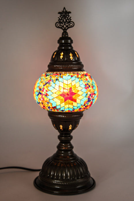 Lampe mosaïque multicolore 13 x 13 x 30 cm