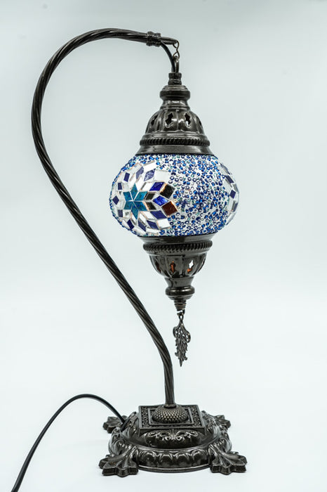 Lampe mosaïque bleue 22 x 22 x 44 cm