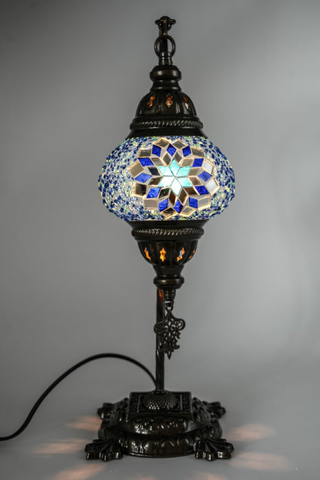 Lampe mosaïque bleue 22 x 22 x 44 cm