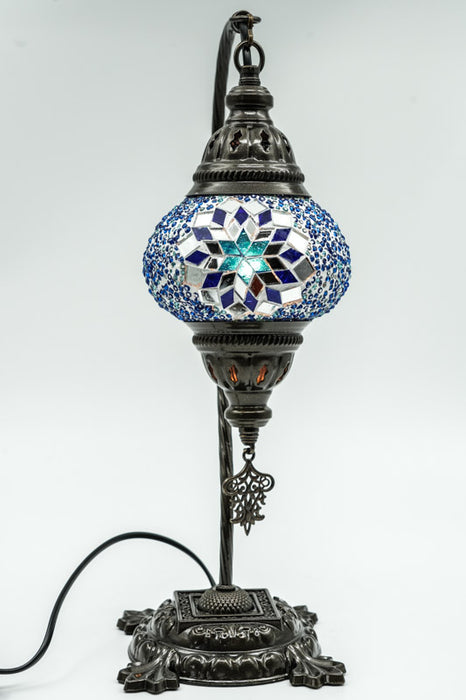 Lampe mosaïque bleue 22 x 22 x 44 cm