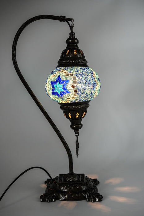 Mosaic lamp blue 22 x 22 x 44 cm