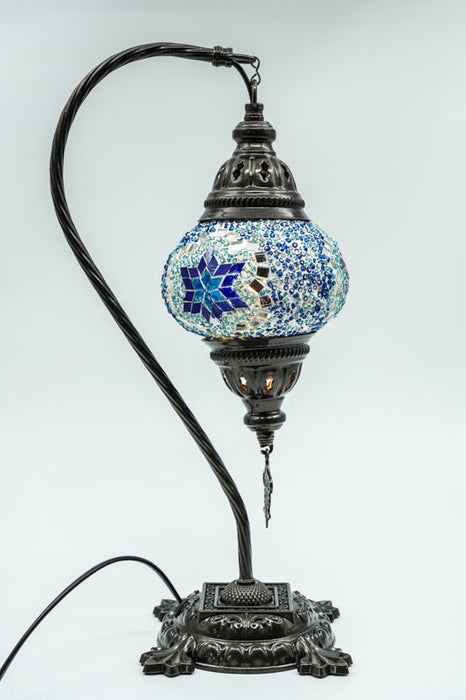 Mosaic lamp blue 22 x 22 x 44 cm
