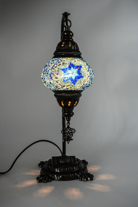 Mosaic lamp blue 22 x 22 x 44 cm