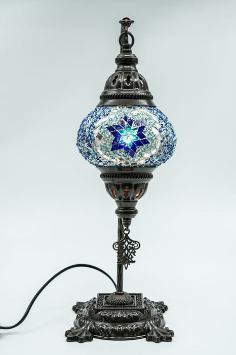 Mosaic lamp blue 22 x 22 x 44 cm
