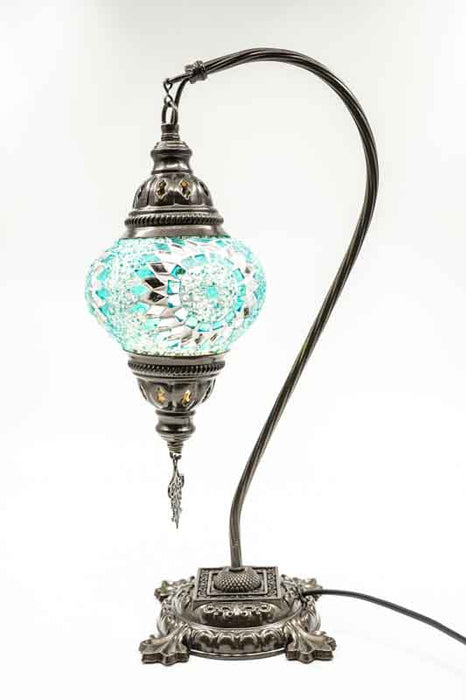 Lampe en mosaïque turque suspendue bleue 22 x 22 x 44 cm