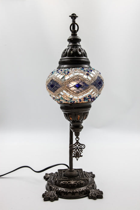 Mosaic lamp blue 22 x 22 x 44 cm