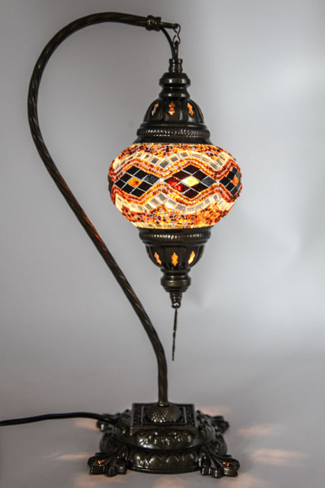 Lampe mosaïque ambre 22 x 22 x 44 cm