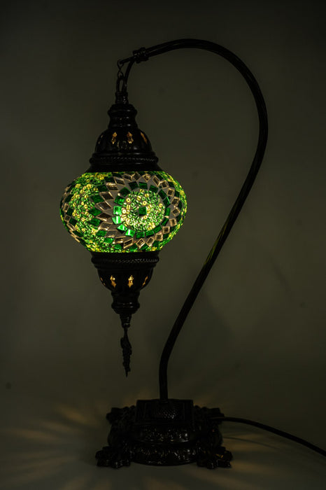 Lampe en mosaïque turque suspendue verte 22 x 22 x 44 cm