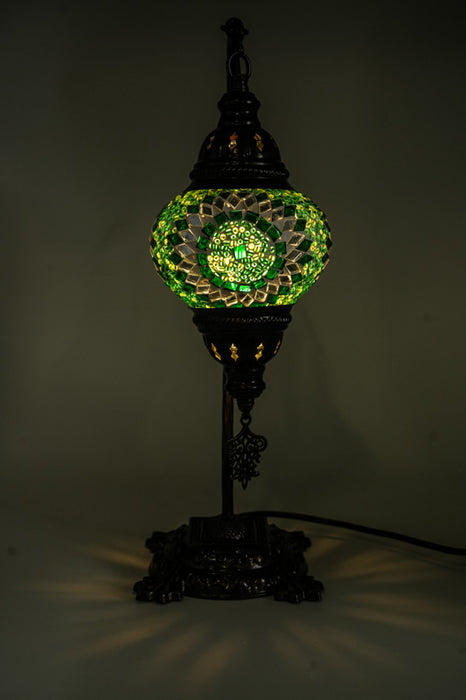Lampe en mosaïque turque suspendue verte 22 x 22 x 44 cm