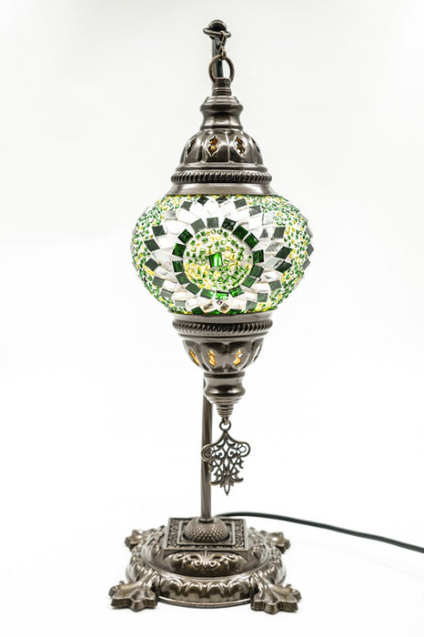 Lampe en mosaïque turque suspendue verte 22 x 22 x 44 cm