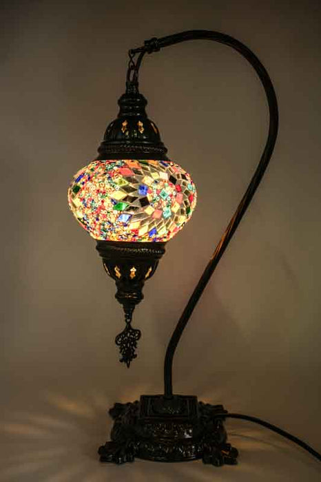 Lampe en mosaïque turque suspendue multicolore 22 x 22 x 44 cm