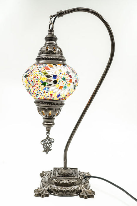 Lampe en mosaïque turque suspendue multicolore 22 x 22 x 44 cm