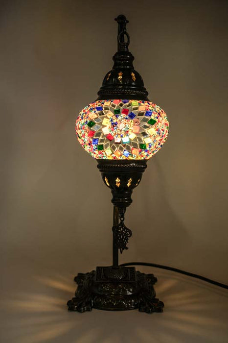 Lampe en mosaïque turque suspendue multicolore 22 x 22 x 44 cm