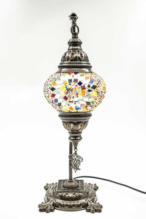 Lampe en mosaïque turque suspendue multicolore 22 x 22 x 44 cm