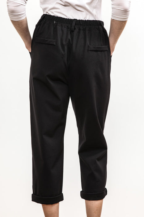 Pants elastic waistband side pockets black - One Size