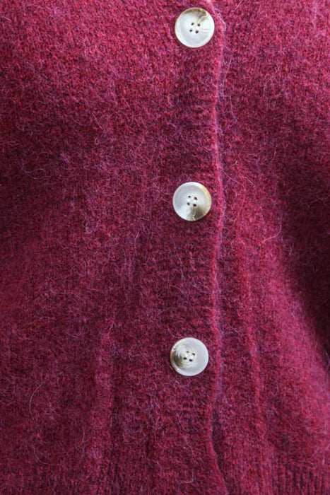 Cardigan 30% alpaga rouge feu - taille unique