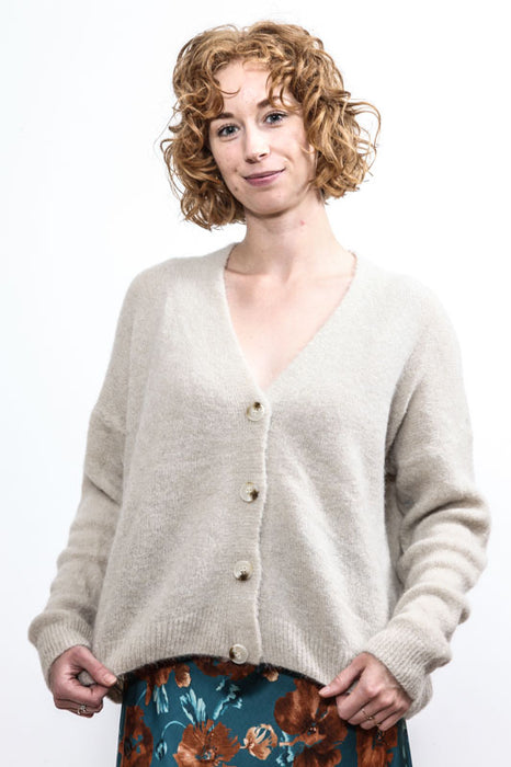 Cardigan 30% Alpaca beige - One Size