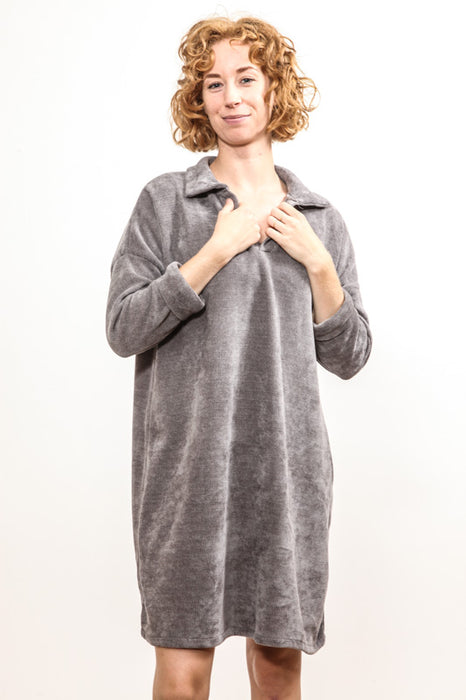 Dress long sleeve grey - One Size