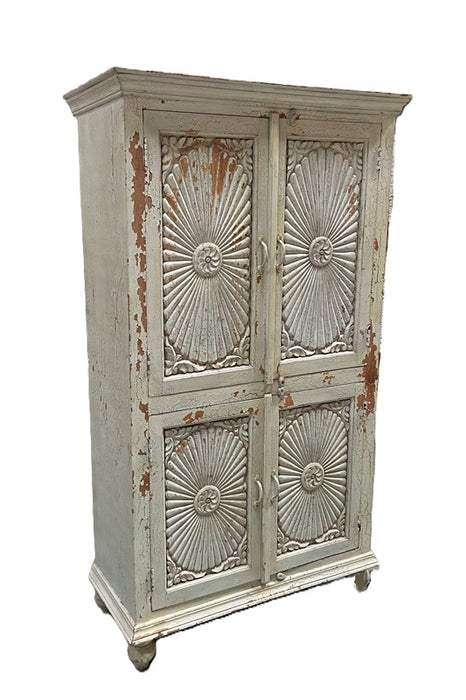 Almirah Mango Wood Cabinet with 4 Doors 96 x 42 x 166 cm