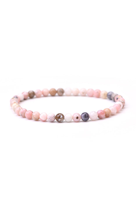 Bracelet 4mm pink Opal 18 cm