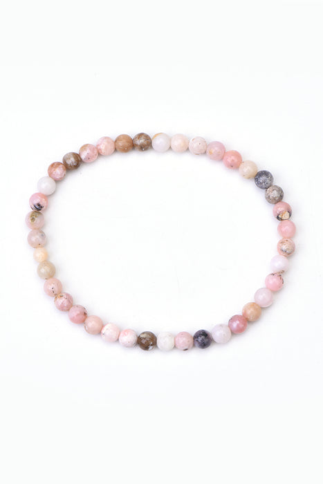 Bracelet 4mm pink Opal 18 cm