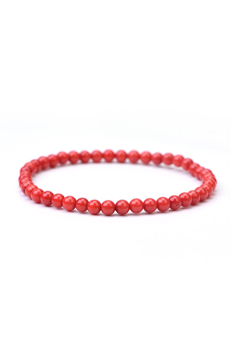 Bracelet 4mm red coral 18 cm