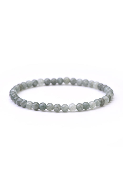 Bracelet 4mm green moonstone 18 cm