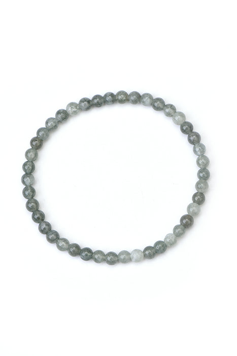 Bracelet 4mm green moonstone 18 cm