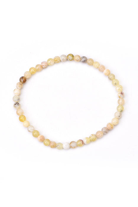 Bracelet 4mm yellow opal 18 cm