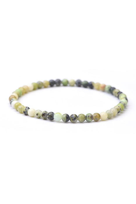 Bracelet 4mm green opal 18 cm