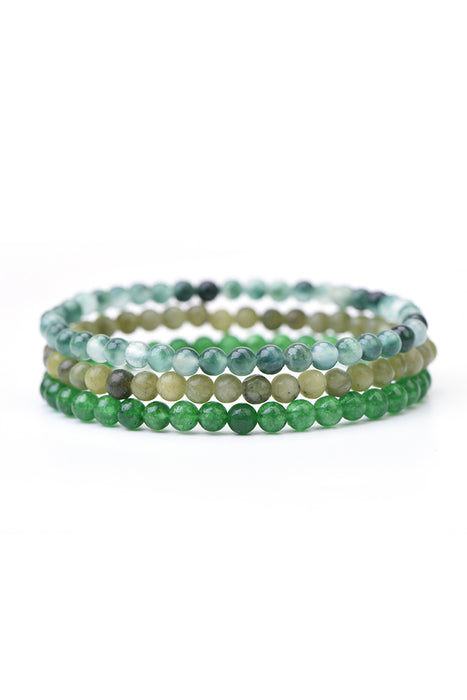 Bracelet INSPIRATION serti 4mm jade, jade du sud, jade vert, 18 cm