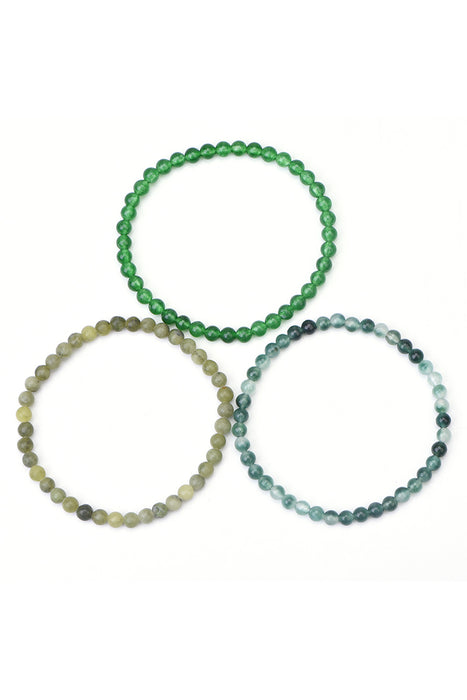 Bracelet INSPIRATION serti 4mm jade, jade du sud, jade vert, 18 cm