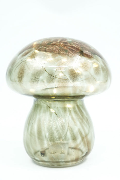 Lampe LED champignon verte 13,5x13,5x16cm