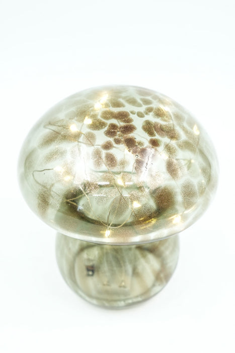 Lampe LED champignon verte 13,5x13,5x16cm