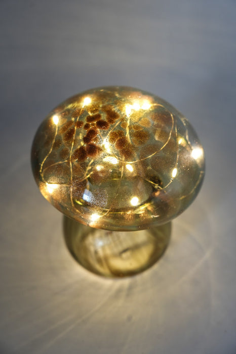 Lampe LED champignon verte 13,5x13,5x16cm