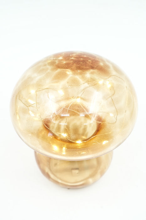 Lampe Pilz LED amber 13.5x13.5x16cm