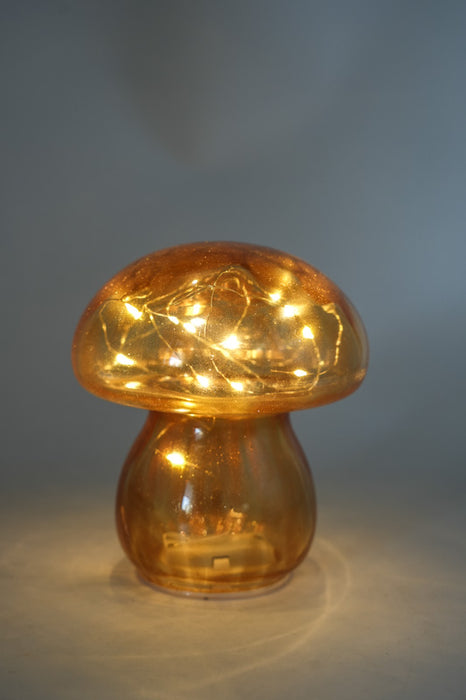 Lampe Pilz LED amber 13.5x13.5x16cm