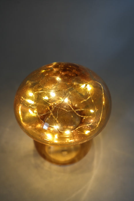 Lampe Pilz LED amber 13.5x13.5x16cm