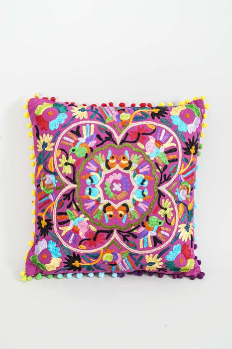 Zierkissen bestickt lila/multicolor 40x40 cm