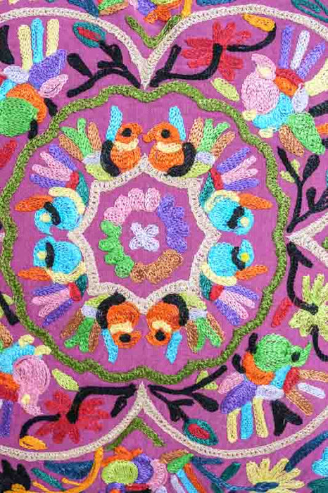 Zierkissen bestickt lila/multicolor 40x40 cm