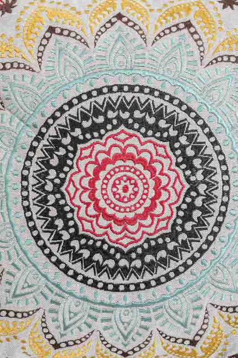 Decorative cushion embroidered black/red/green/yellow 40x40 cm