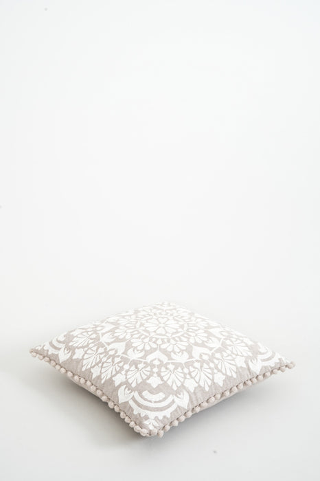 Decorative cushion embroidered off-white 40x40 cm