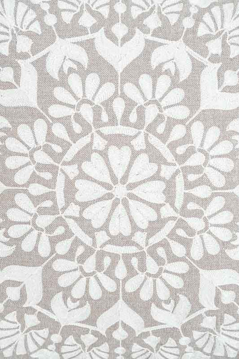 Decorative cushion embroidered off-white 40x40 cm