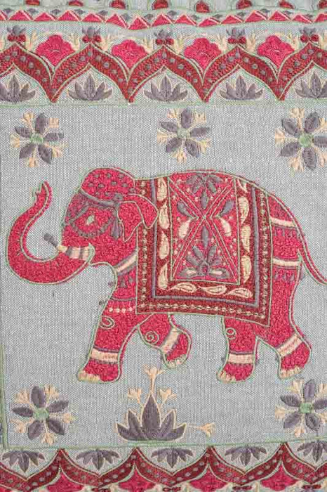 Decorative cushion embroidered Elephant red/multicolor 40x40 cm