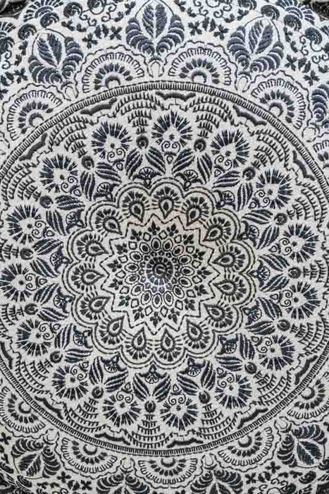 Puff bestickt grau 60x20 cm