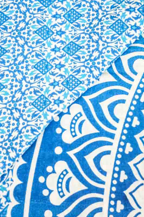 Bettüberwurf Mandala hellblau 200x220 cm